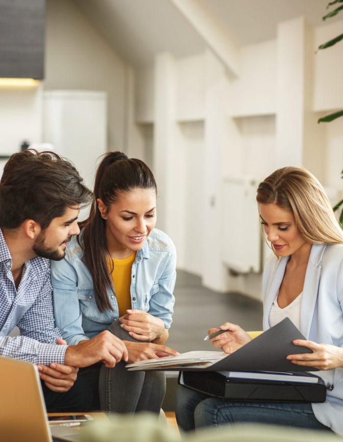 Female Real Estate agent offers home ownership and life insuranc